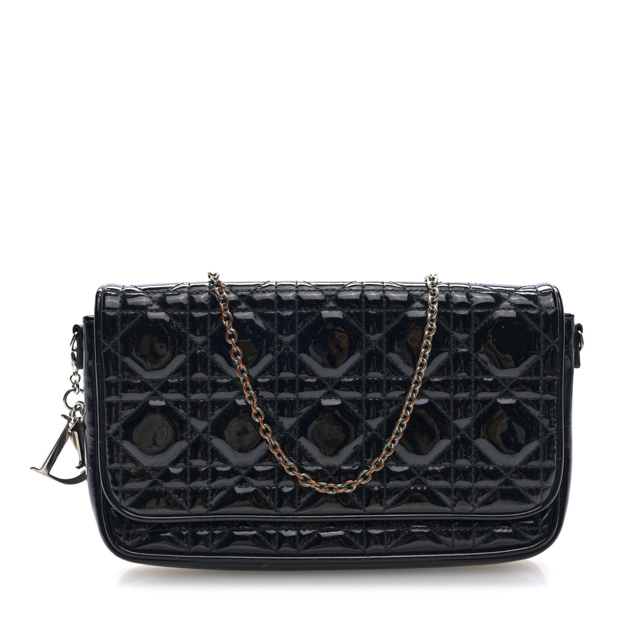 Patent Cannage Wallet on Chain Pouch Black
