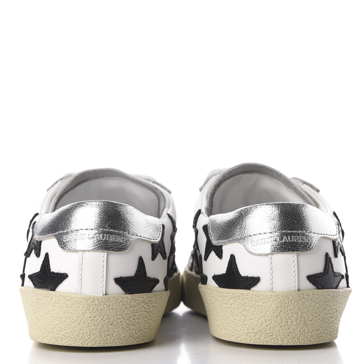Calfskin Star Court Sneakers 36 White Black