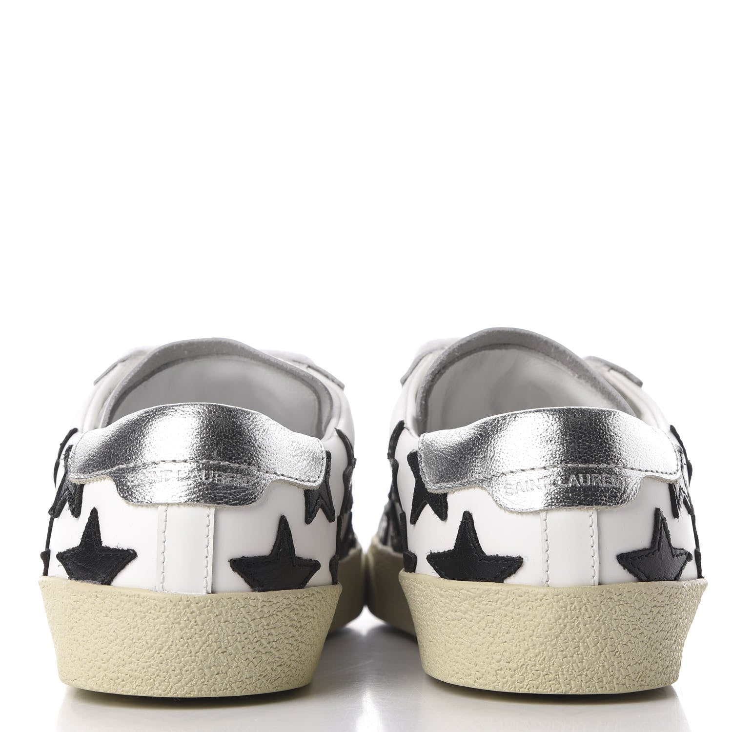 Saint Laurent Calfskin Star Court Sneakers 36 White Black 7 of 11