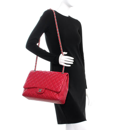 Chanel Lambskin Quilted Maxi Single Flap Fuchsia 2 of 11