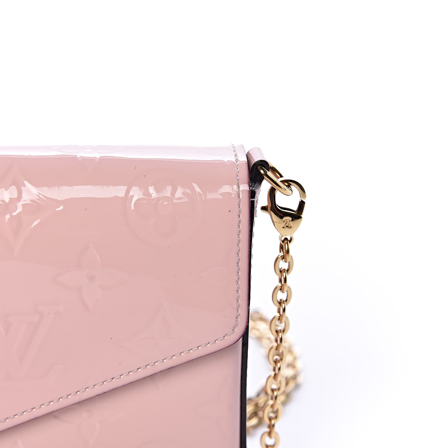 Louis Vuitton Vernis Felicie Chain Wallet Rose Ballerine 14 of 15