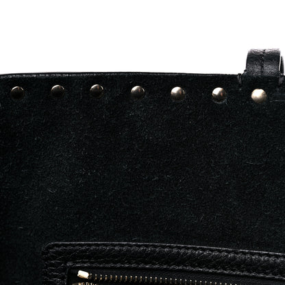 Valentino Garavani Grained Calfskin Rockstud Shoulder Tote Black 12 of 14