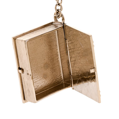 Chanel Metal CC Lion Book Locket Necklace Gold 5 of 7