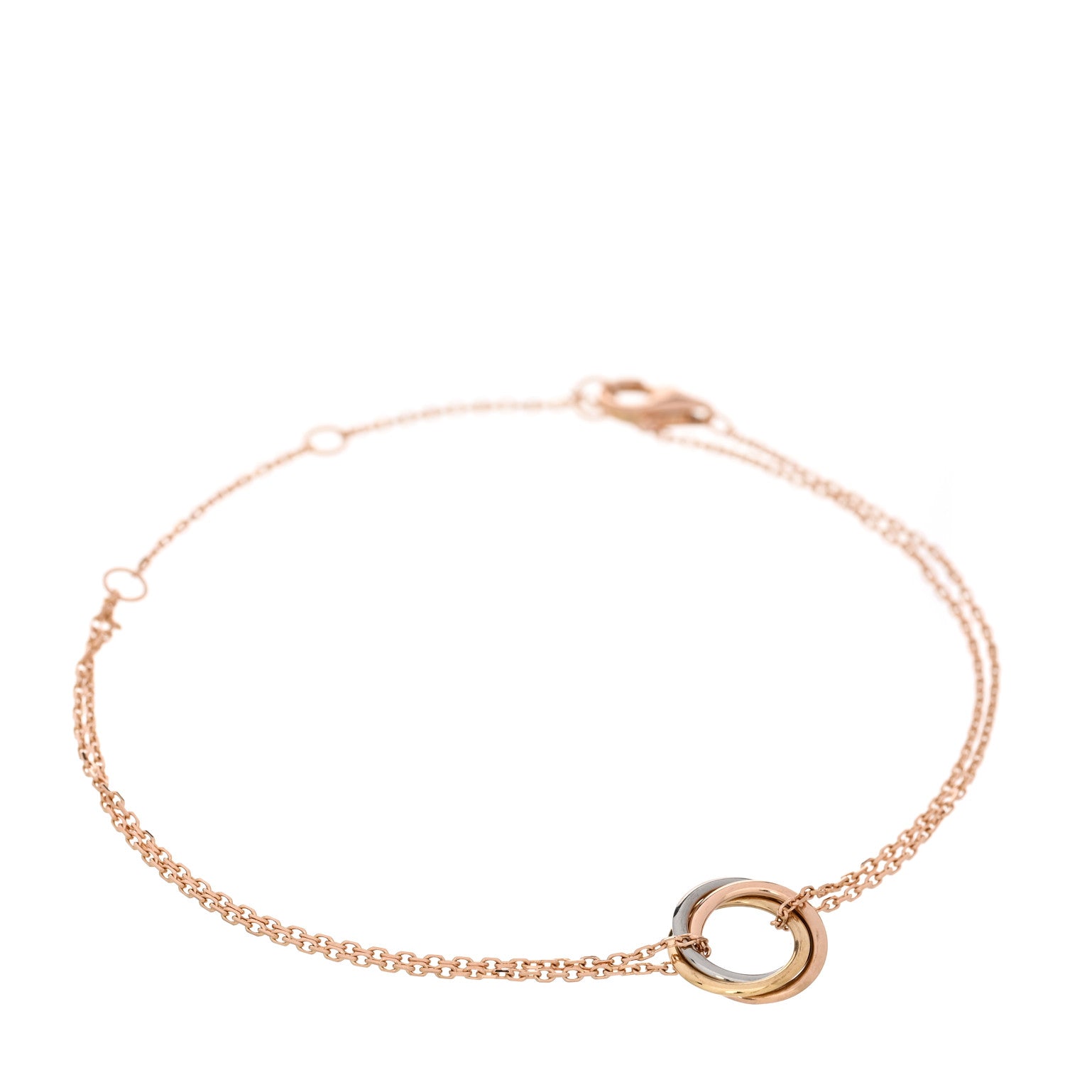 Cartier 18K Pink Yellow White Gold Trinity Bracelet 1 of 4