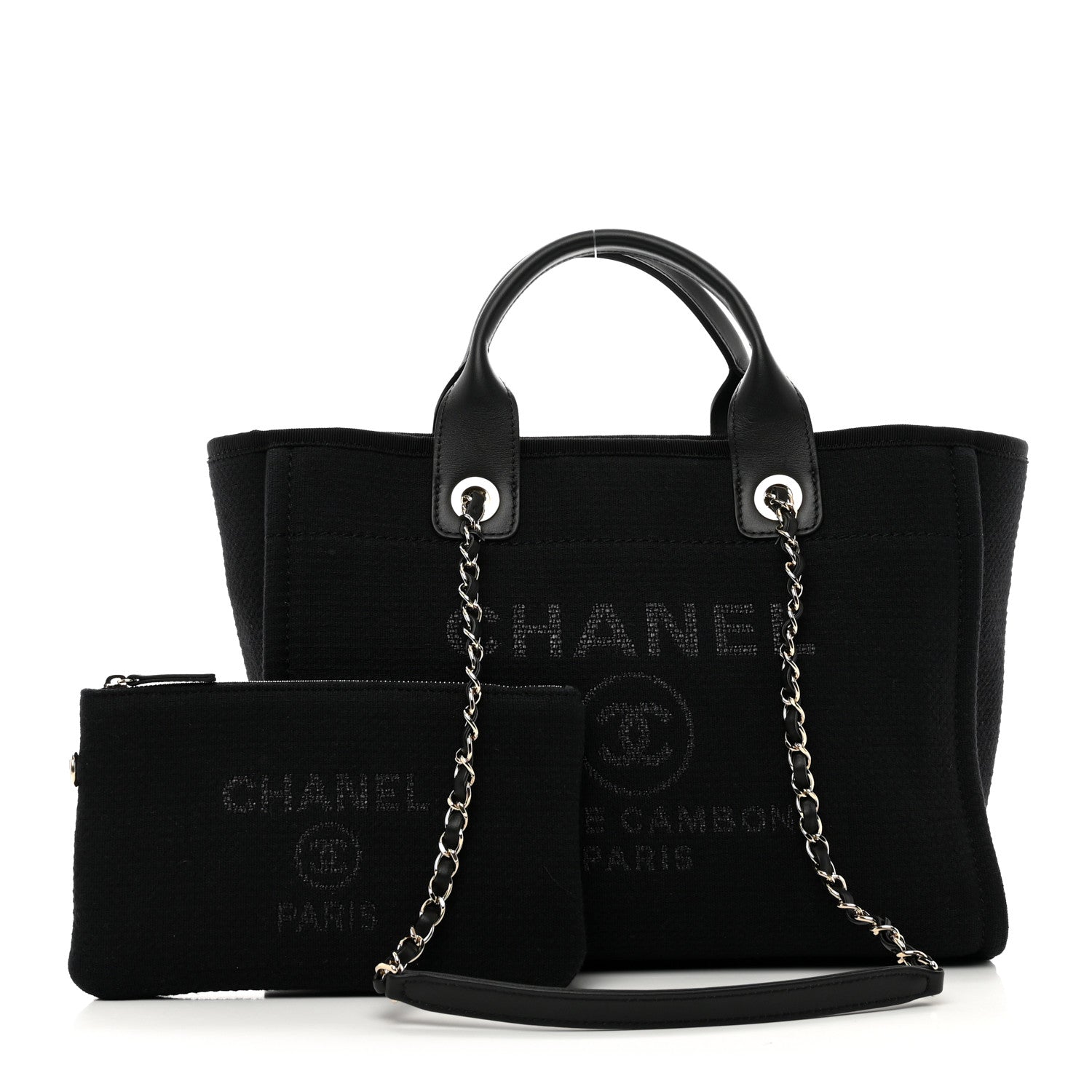 Chanel Mixed Fibers Small Deauville Tote Black 1 of 10