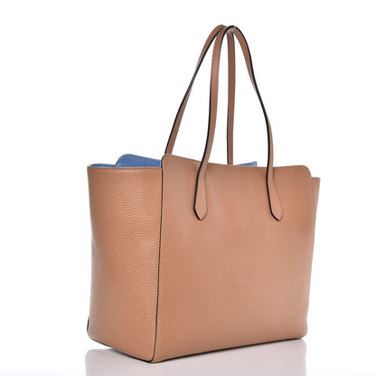 Gucci Dollar Calfskin Medium Swing Tote Camelia Mineral Blue 3 of 6
