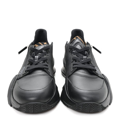 Fendi Calfskin Nylon Lycra Mens Fendi Flow Low Top Sneakers 11 Black Grigio Tabacco 3 of 9