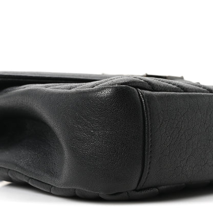 Saint Laurent Sheepskin Matelasse Chevron Monogram Medium College Bag Black 9 of 10