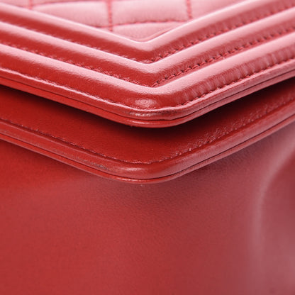 Chanel Lambskin Quilted Medium Boy Flap Red 10 of 14
