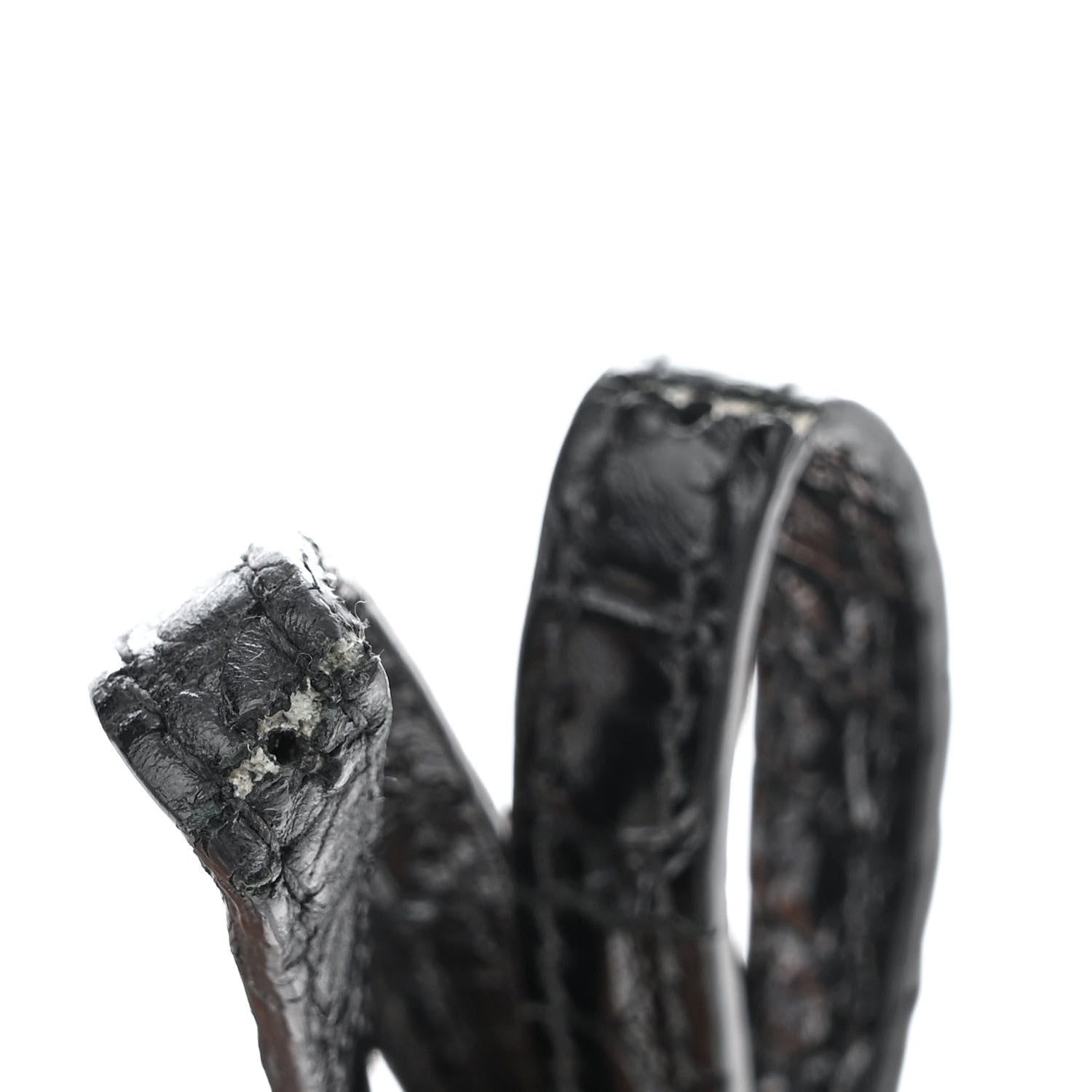 Balenciaga Shiny Calfskin Monochrome Crocodile Embossed Small Hourglass Top Handle Bag Black 14 of 15