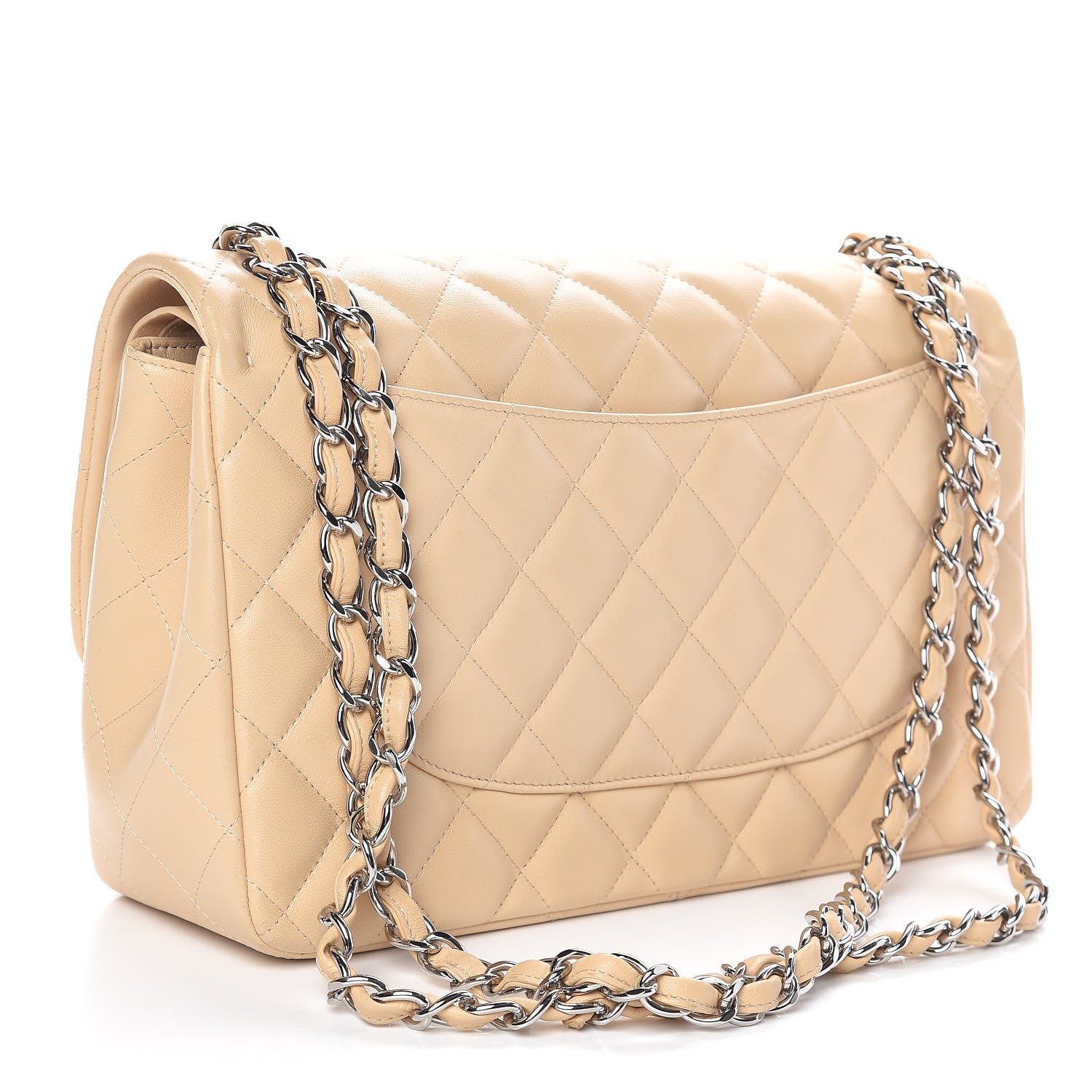 Chanel Lambskin Quilted Jumbo Double Flap Beige Clair 3 of 13