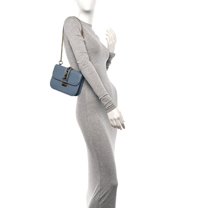 Valentino Garavani Vitello Small Glam Lock Rockstud Flap Gray 2 of 9