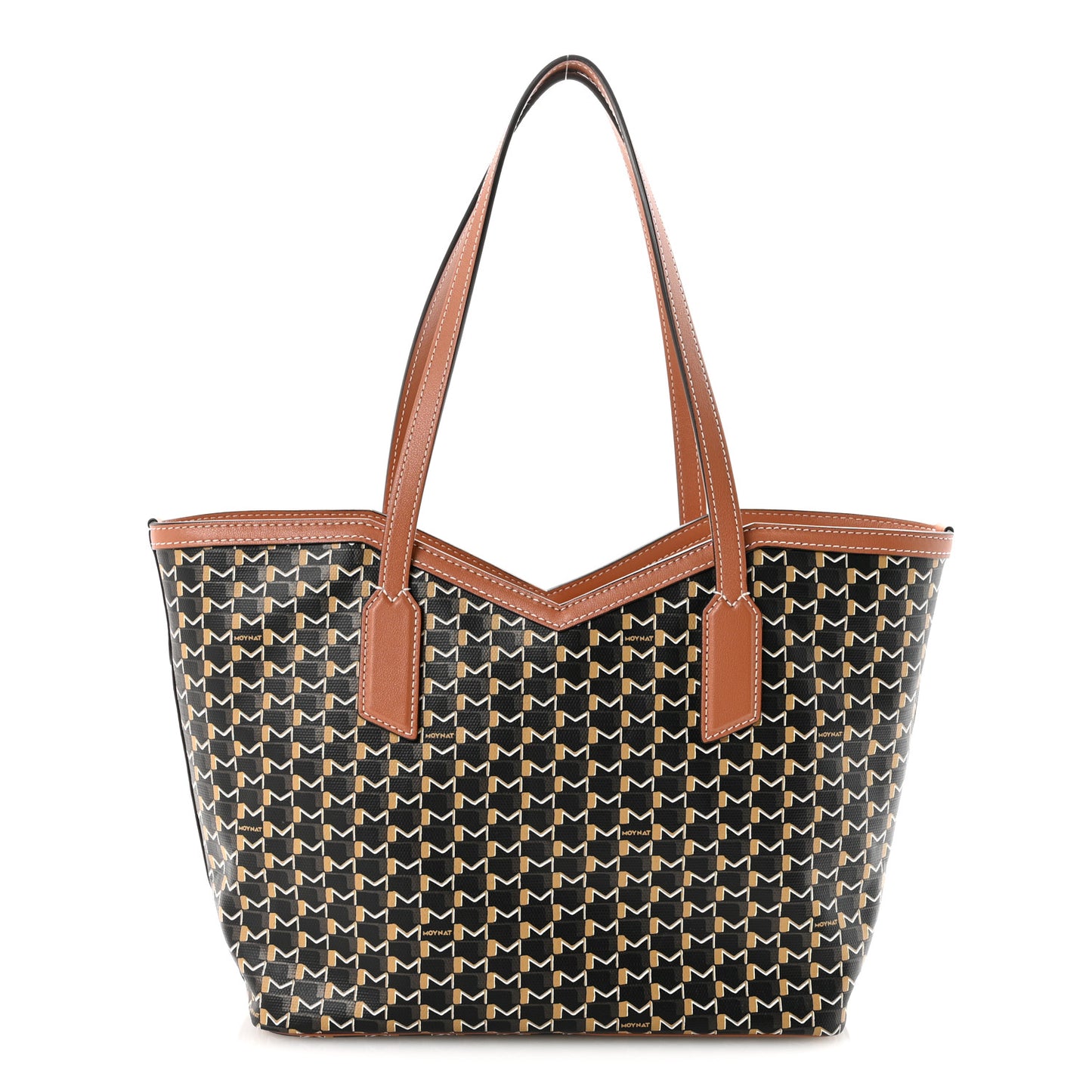 Calfskin Canvas M Tote PM Brown