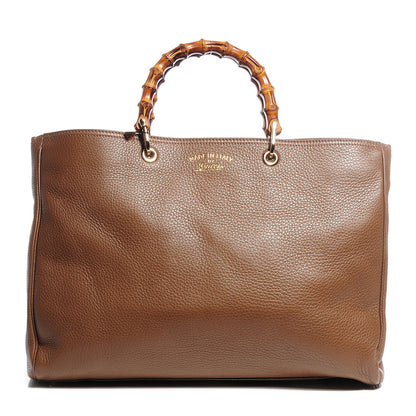 Gucci Cellarius Calfskin Large Bamboo Shopper Tote Acero 1 of 7