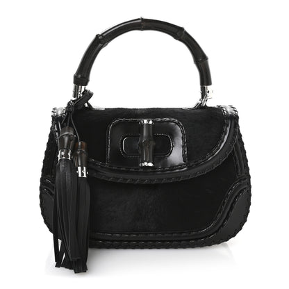 Gucci Pony Hair New Bamboo Medium Top Handle Bag Black 1 of 11