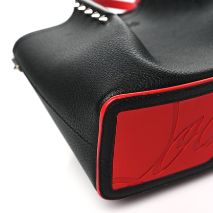 Christian Louboutin Calfskin Spiked Mini Cabarock Shopper Tote Black 9 of 10