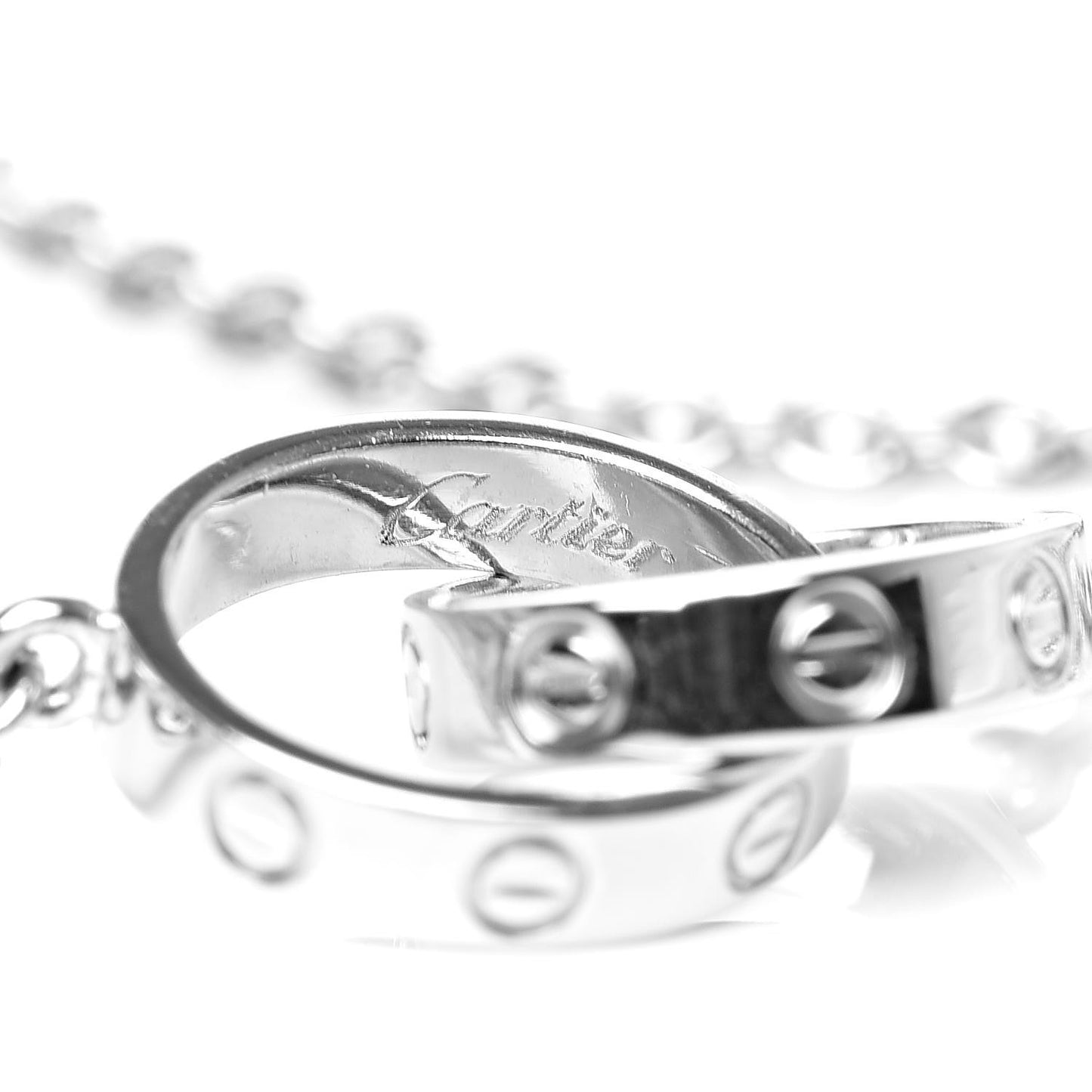18K White Gold Interlocking LOVE Necklace