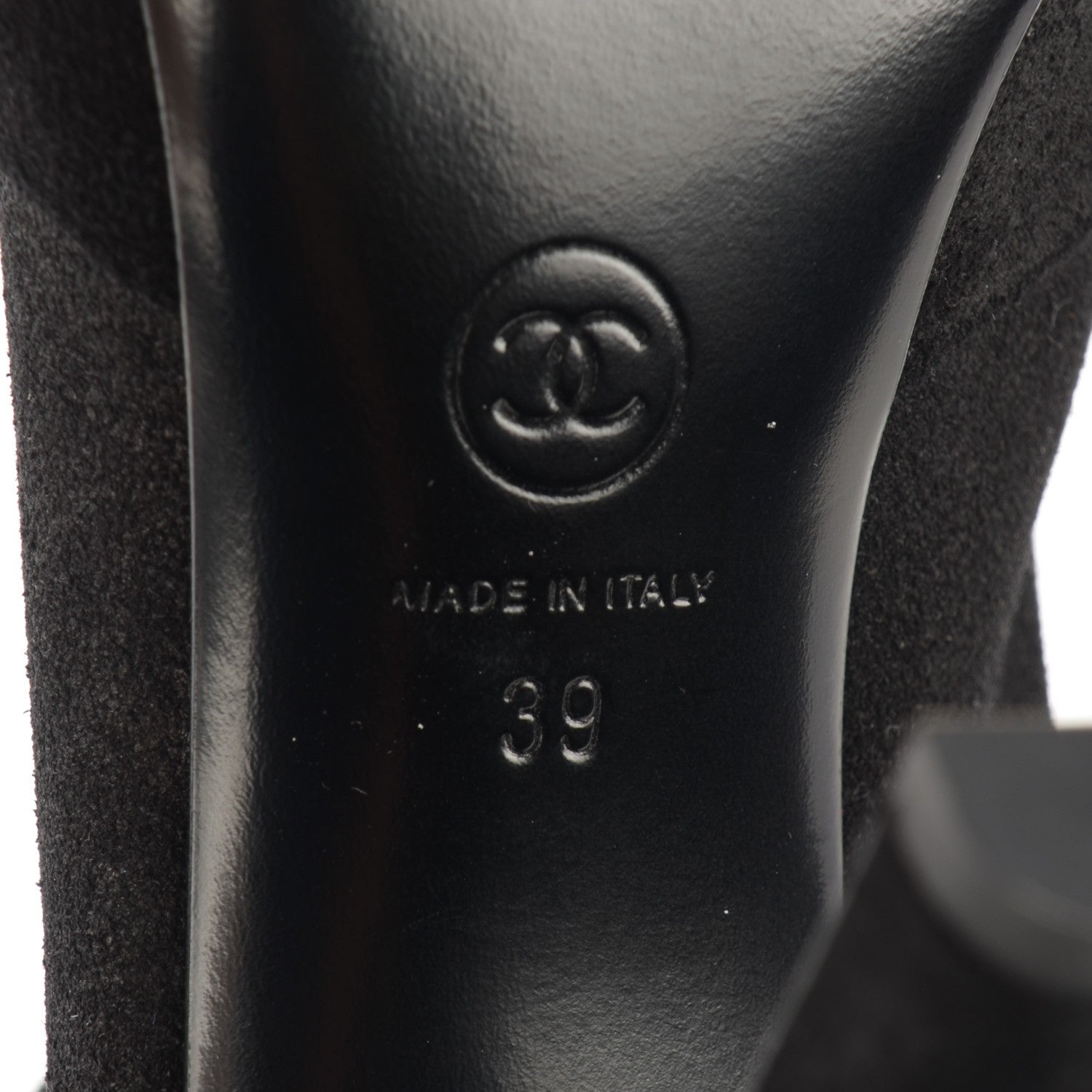 Chanel Suede Lambskin Tall Zip Boots 39 Black 7 of 8