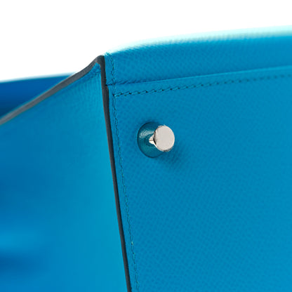 Hermes Epsom Kelly Sellier 32 Bleu Frida 8 of 36