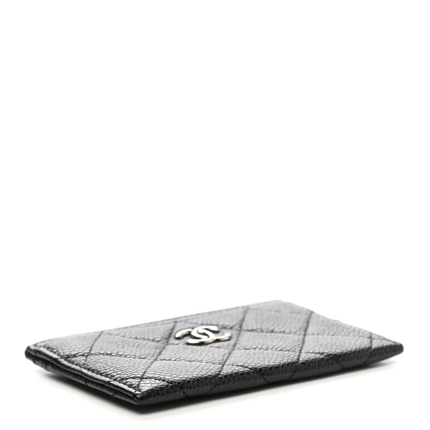 Caviar Quilted Card Holder Black