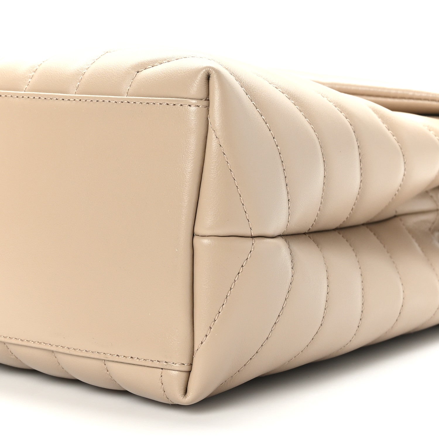Saint Laurent Calfskin Y Quilted Monogram Medium Loulou Chain Satchel Dark Beige 9 of 9