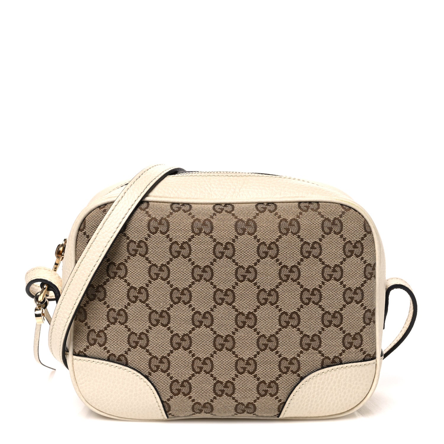 Gucci Monogram Dollar Calfskin Mini Bree Messenger Bag Beige Ebony Avoire 1 of 9