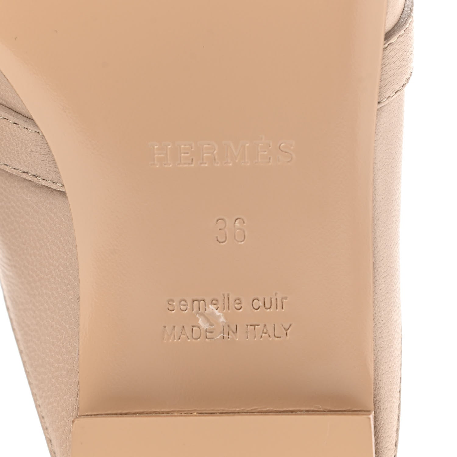 Hermes Goatskin Oz Mules 36 Blanc Gomme 7 of 9