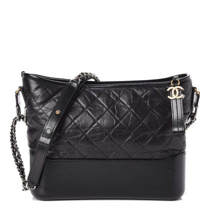 Chanel Aged Calfskin Quilted Medium Gabrielle Hobo Black 1 of 7