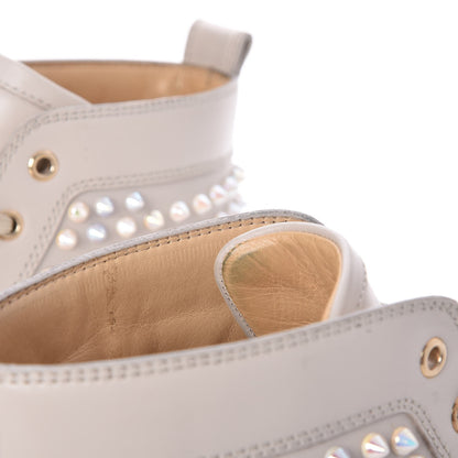 Christian Louboutin Mens Calfskin Louis Spikes Flat Sneakers 43.5 Light Gray 8 of 11