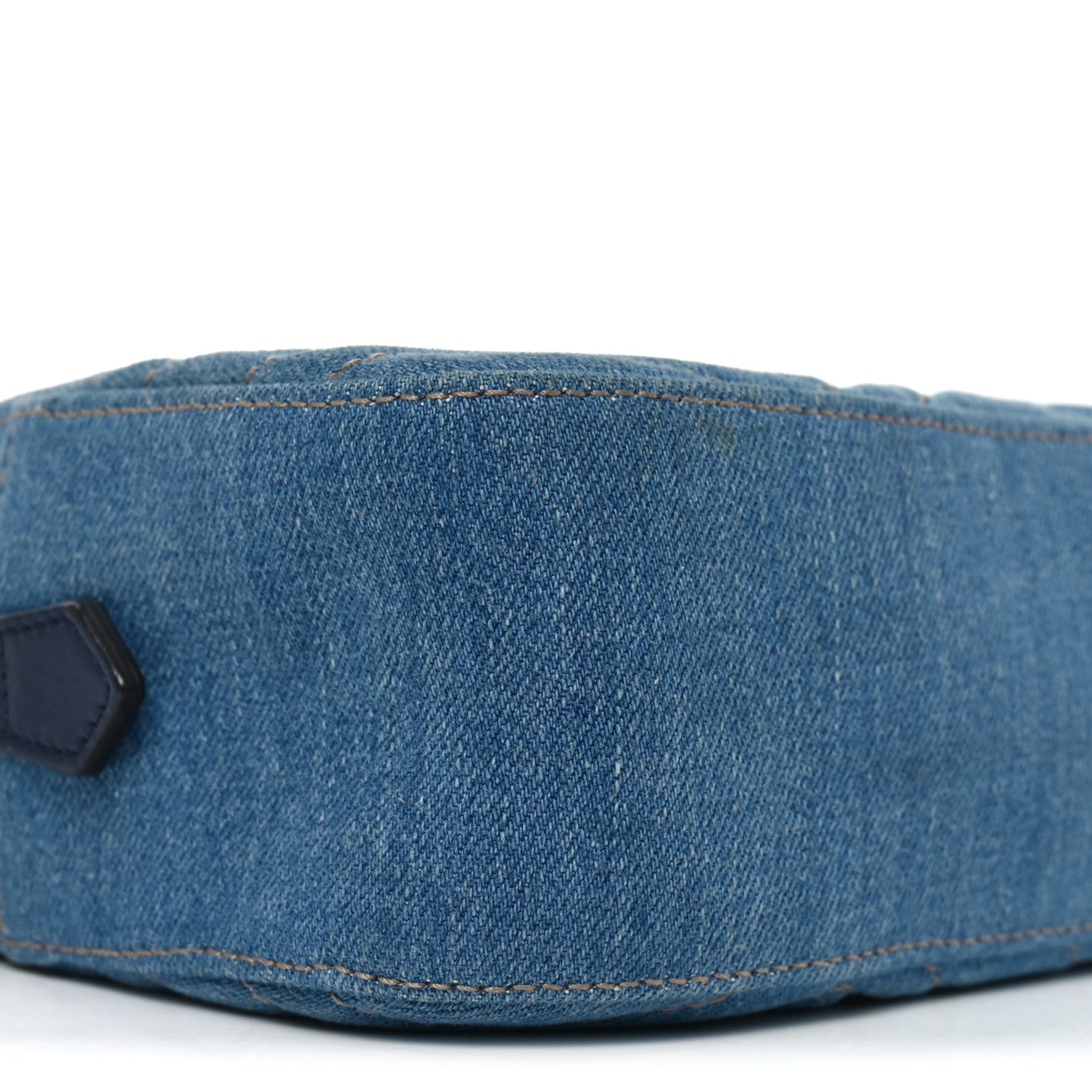 Gucci Denim Matelasse Embroidered Small GG Marmont Chain Shoulder Bag Blue 9 of 11