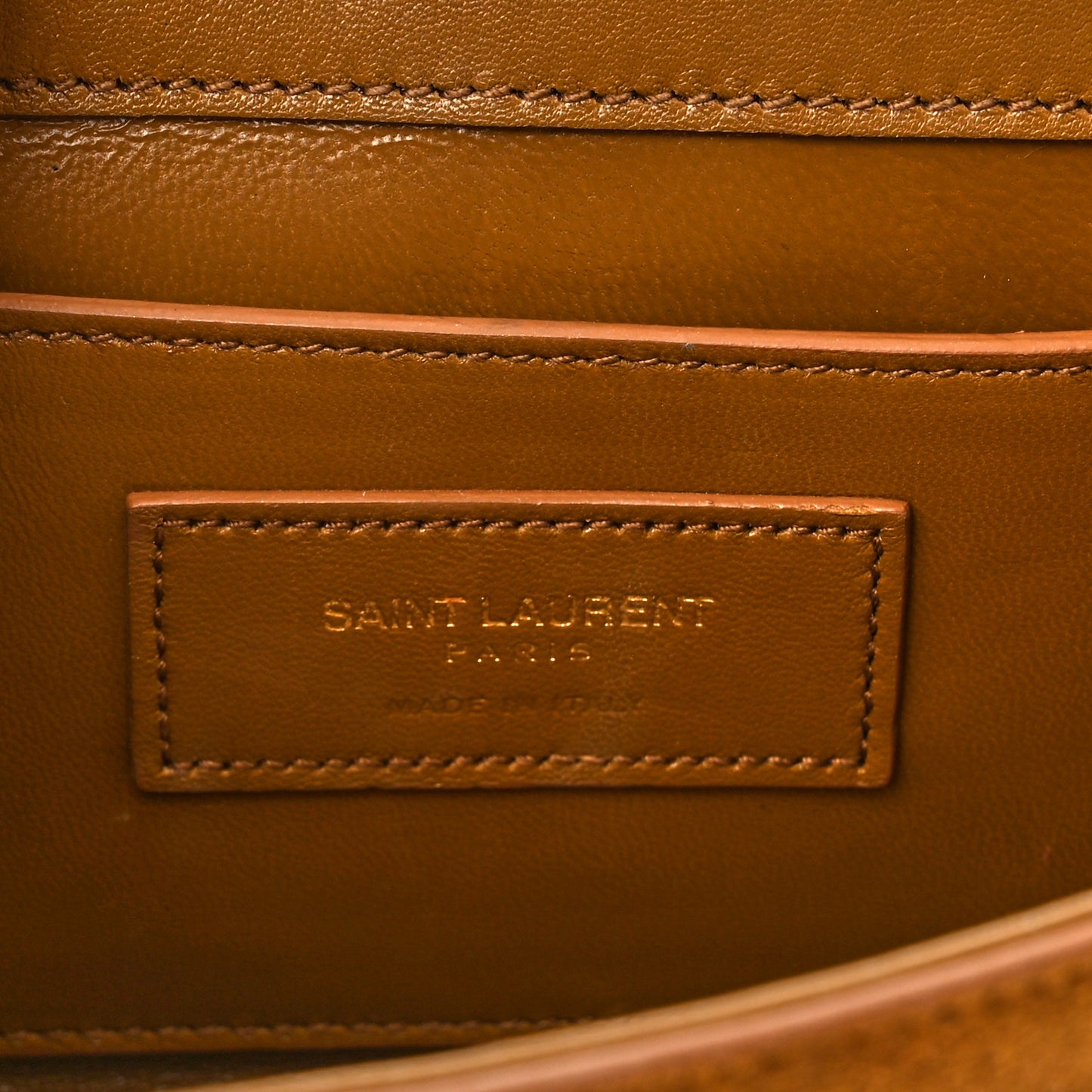 Suede Small Classic Monogram Kate Tassel Satchel Light Ochre