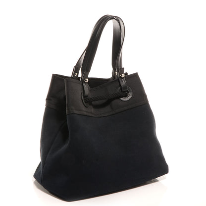 Chanel Canvas Drawstring Paris Biarritz CC Cabas Black 3 of 7