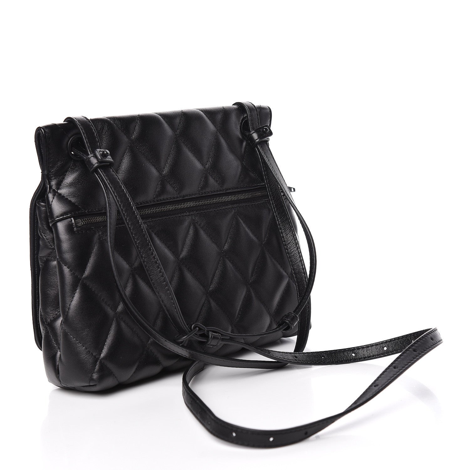 Balenciaga Nappa Calfskin Matelasse Medium B Logo Bag Black 4 of 12