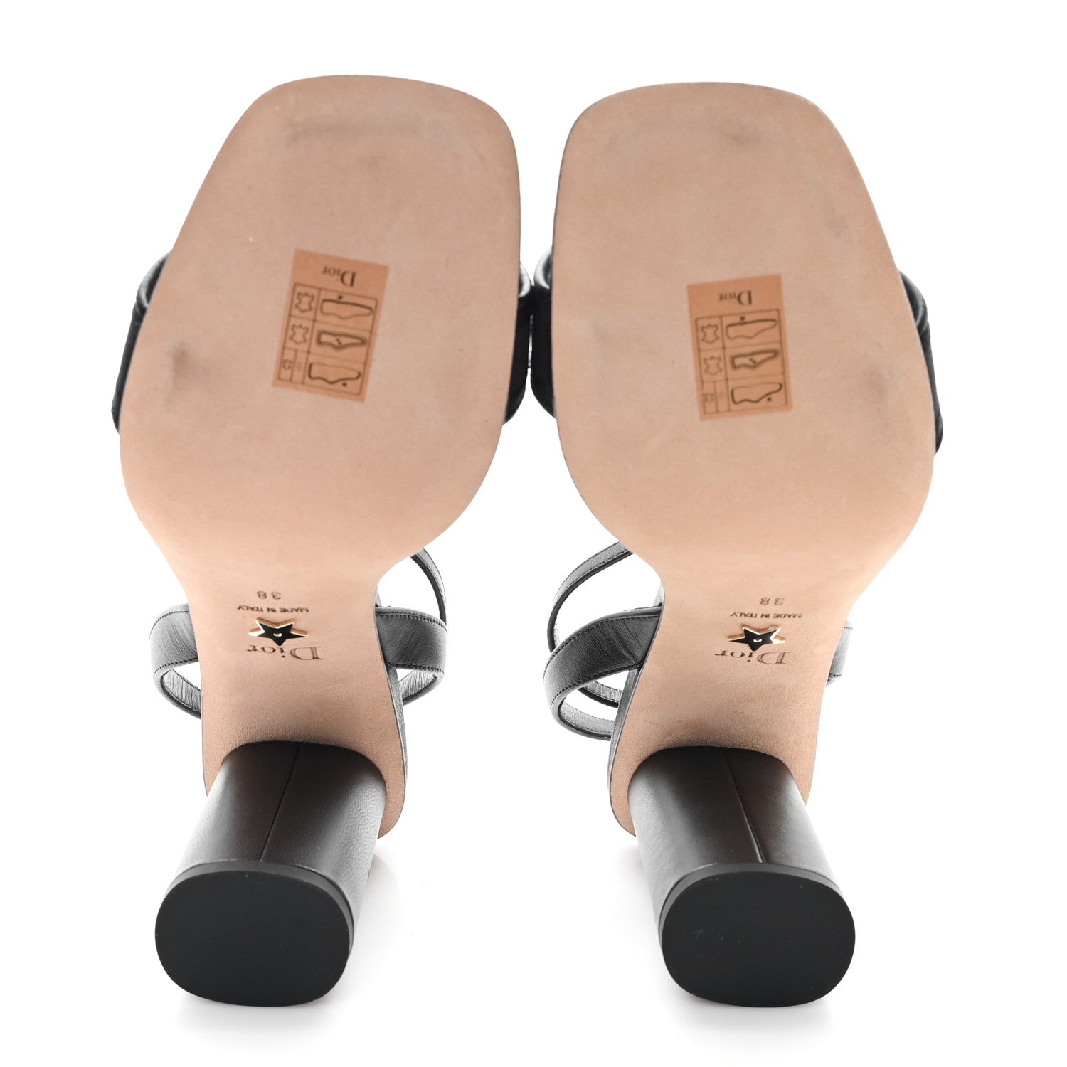 Christian Dior Canvas Embroidered Dway 80mm Sandals 38 Black 6 of 9
