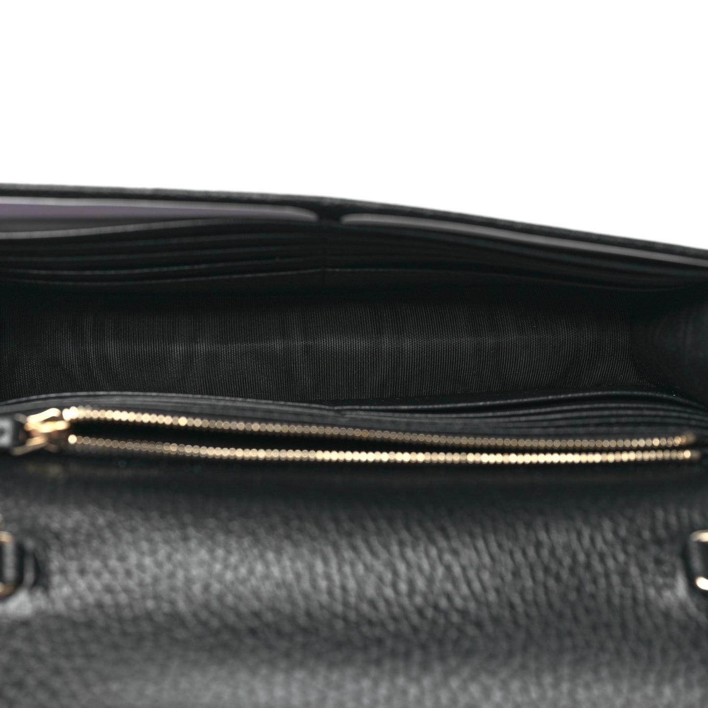Dollar Calfskin Interlocking G Chain Wallet Black