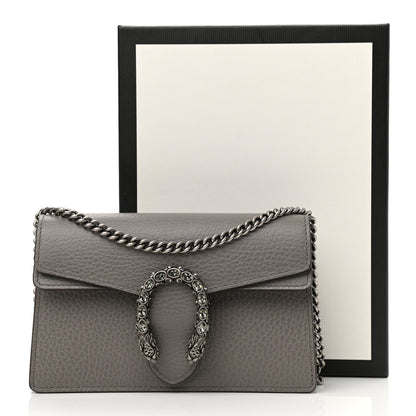 Gucci Dollar Calfskin Crystal Super Mini Dionysus Shoulder Bag Dusty Grey Black Diamond 10 of 10