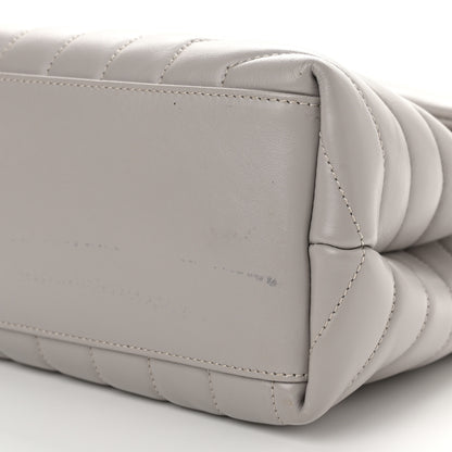 Saint Laurent Calfskin Y Quilted Monogram Medium Loulou Chain Satchel Light Gray 11 of 12