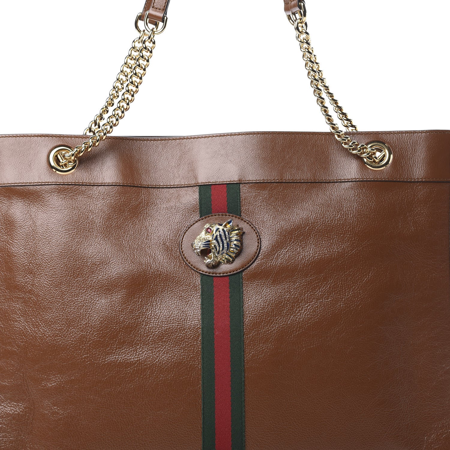 Gucci Calfskin Large Rajah Chain Tote Cuir 9 of 11