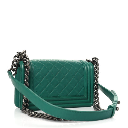 Chanel Lambskin Quilted Small Boy Flap Green 3 of 14
