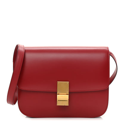 Celine Box Calfskin Medium Classic Box Flap Bag Red 1 of 9
