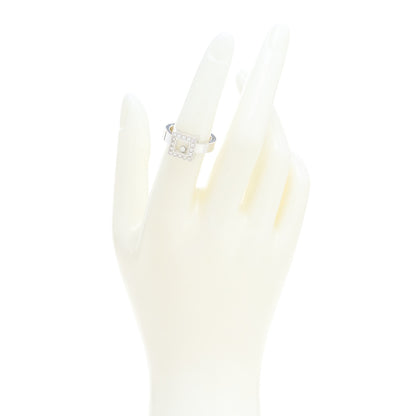Chopard 18K White Gold Diamond Happy Diamond Square Pave Ring 53 6.25 2 of 4