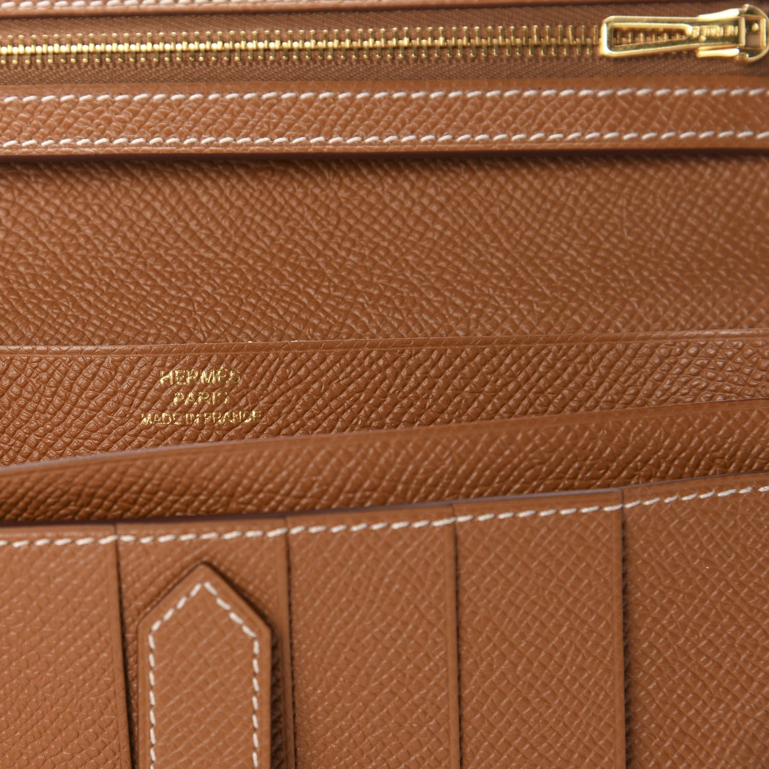 Hermes Epsom Bearn Gusset Wallet Gold 6 of 8