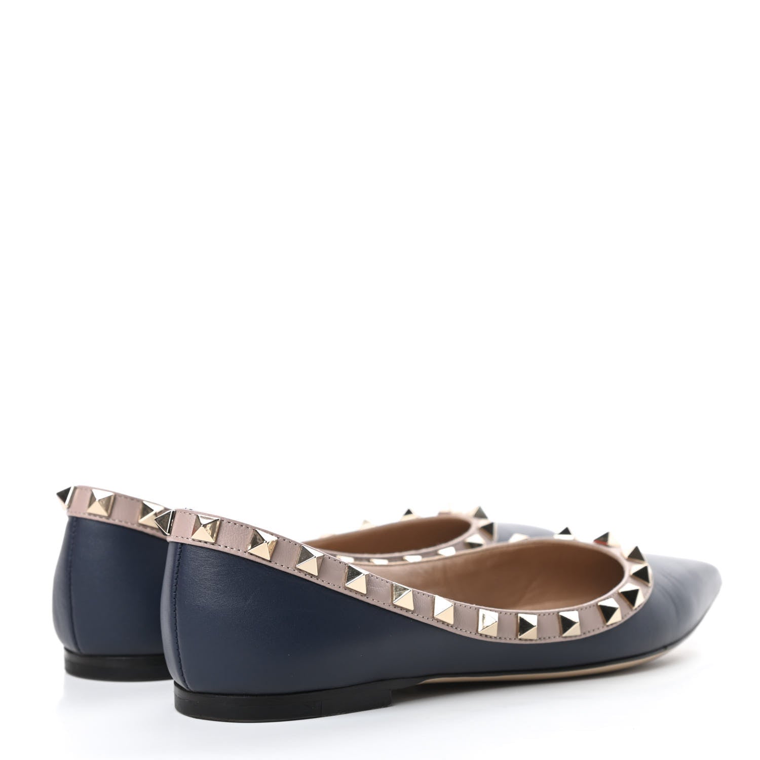 Valentino Garavani Nappa Rockstud Ballerina Flats 35 Marine Poudre 4 of 15