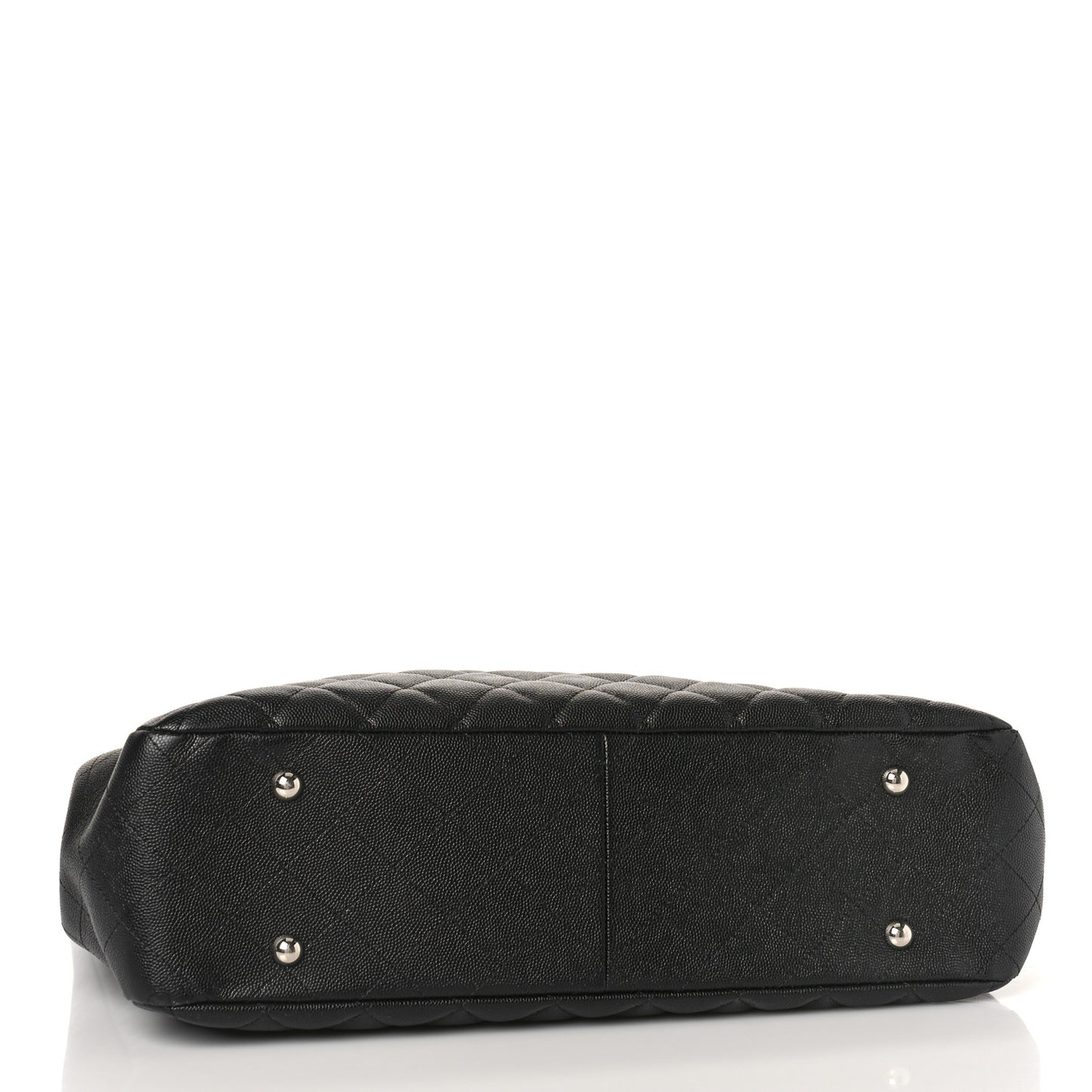 Caviar Quilted Large Shopping Tote Black