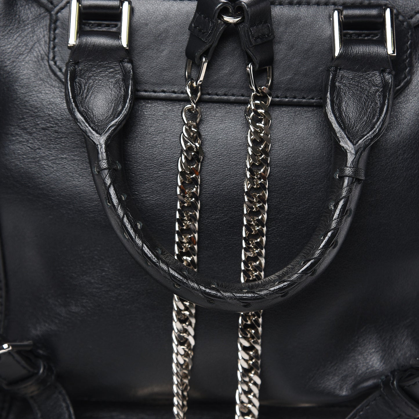 Calfskin Grommet Backpack Black