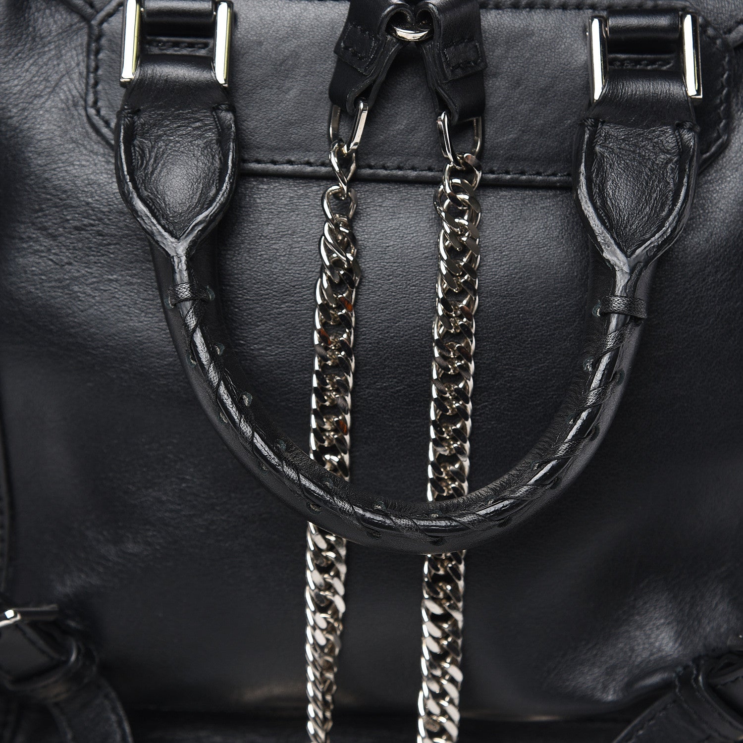Alexander McQueen Calfskin Grommet Backpack Black 7 of 12