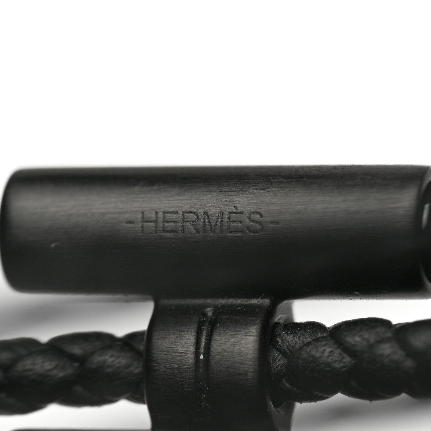 Hermes Swift Double Wrap Cord Tournis Tresse Bracelet T5 Black 5 of 5