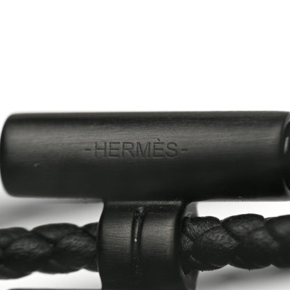 Hermes Swift Double Wrap Cord Tournis Tresse Bracelet T5 Black 5 of 5