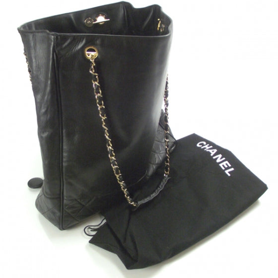 Chanel Lambskin Shopping Tote Black 3 of 8