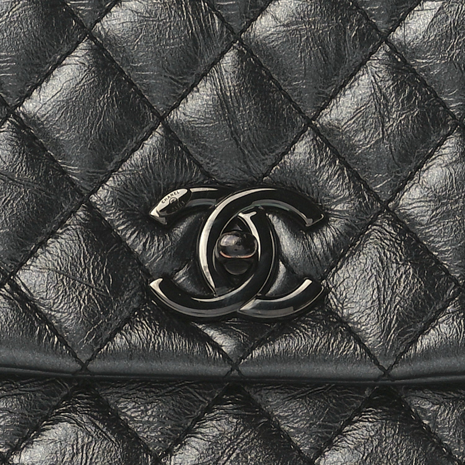 Chanel Aged Calfskin Quilted Medium Coco Handle Flap So Black 9 of 12